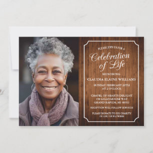 RUSTIC CELEBRATION OF LIFE FUNERAL INVITATION