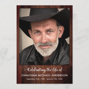 Rustic Celebration Of Life Memorial Funeral Progra Program