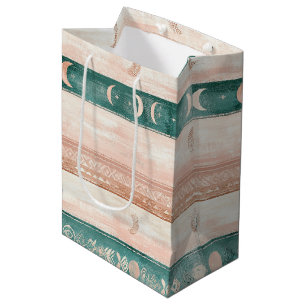 Rustic Celestial Stripe Moon Sun Earthy (7) Medium Gift Bag