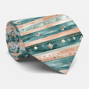 Rustic Celestial Stripe Moon Sun Earthy (9) Tie