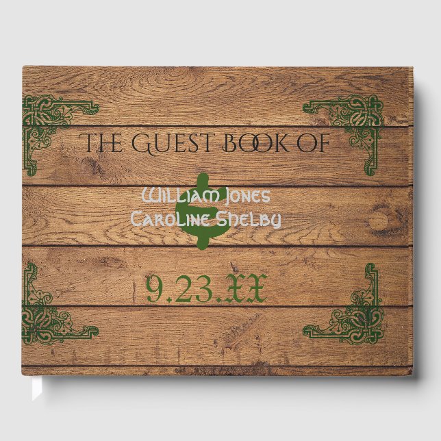 Rustic Celtic Claddagh Mariage livre d'hôte (Recto)
