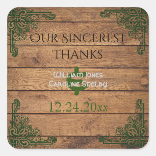 Rustic Celtic Claddagh Thank You Sticker