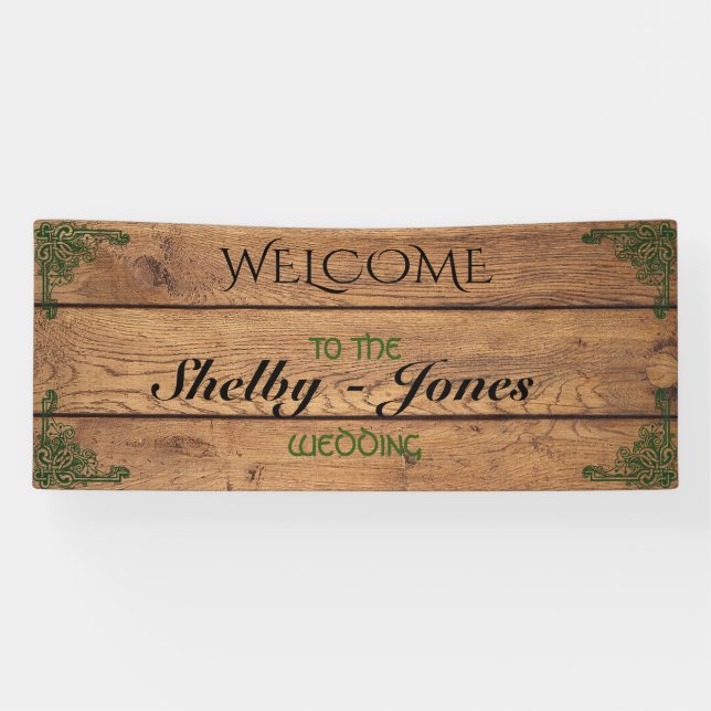 Rustic Celtic Claddagh Wedding Banner (Horizontal)