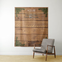Rustic Celtic Claddagh Wood Green Wedding Backdrop