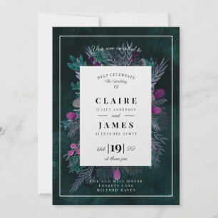 Rustic Celtic Foliage, Moody hand painted invite