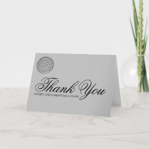 Rustic Celtic Knot Personalized Thank You Note Card