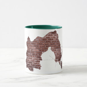 Rustic Ceramic Brick Wall Peeling Plaster Mug