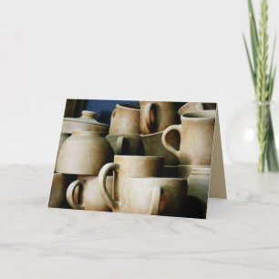 Rustic Ceramic Cups and Mugs Blank Greeting Card