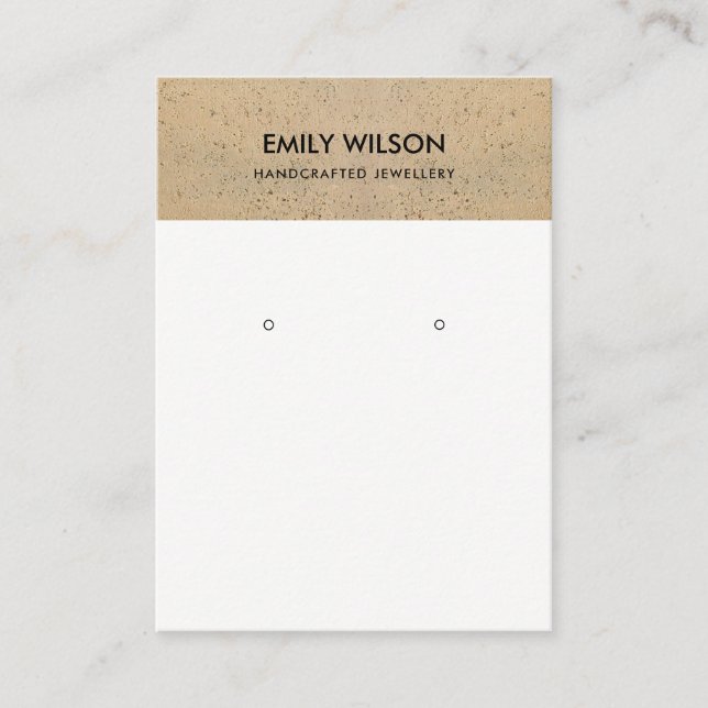 RUSTIC CERAMIC TERRACOTTA TEXTURE EARRING DISPLAY BUSINESS CARD (Front)