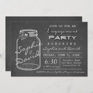 Rustic Chalk Mason Jar Invitation de la partie d'e