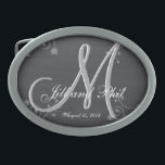 Rustic Chalkboard 3d Monogram Belt Buckle<br><div class="desc">Rustic Chalkboard 3d Monogram. Check out this 3d Monogram rustic chalkboard design. Retro Vintage look for your wedding party. Monograms,  text and bride and groom names are easy to change to suit your needs. All artwork and images ©nuptial.</div>
