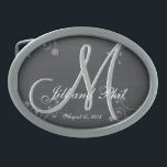 Rustic Chalkboard 3d Monogram Belt Buckle<br><div class="desc">Rustic Chalkboard 3d Monogram. Check out this 3d Monogram rustic chalkboard design. Retro Vintage look for your wedding party. Monograms,  text and bride and groom names are easy to change to suit your needs. All artwork and images ©nuptial.</div>