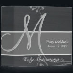 Rustic Chalkboard 3d Monogram Binder<br><div class="desc">Rustic Chalkboard 3d Monogram. Check out this 3d Monogram rustic chalkboard design. Retro Vintage look for your wedding party. Monograms,  text and bride and groom names are easy to change to suit your needs. All artwork and images ©nuptial.</div>