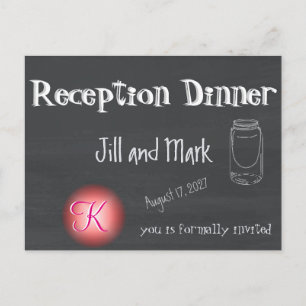 Rustic Chalkboard 3d Monogram Script Invitation Postcard