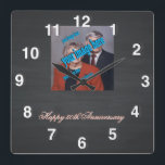 Rustic Chalkboard 🕰️ Anniversary Special Square Wall Clock<br><div class="desc">⏳ Celebrate timeless love with this Rustic Chalkboard Anniversary Square Wall Clock! Designed with vintage charm, this elegant and rustic timepiece features a chalkboard-style background with delicate, decorative accents, making it a perfect keepsake for anniversaries, weddings, or special milestones. Crafted with high-quality materials, this stylish square clock not only keeps...</div>