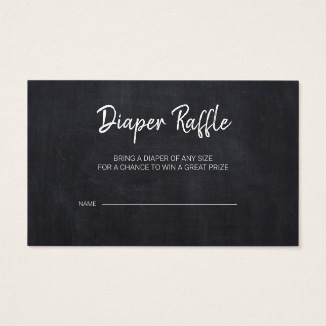 Rustic Chalkboard Baby Shower Diaper Raffle Cards (Front)