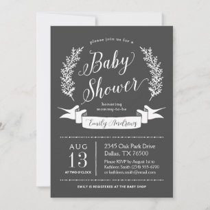 Rustic Chalkboard Baby Shower Invitation
