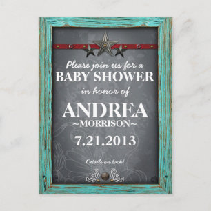 Rustic Chalkboard Baby Shower Invite