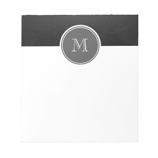 Rustic Chalkboard Background Monogram Notepad (Front)