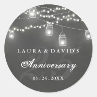 Rustic Chalkboard Backyard Anniversary Sticker