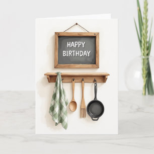 Rustic Chalkboard Birthday Card