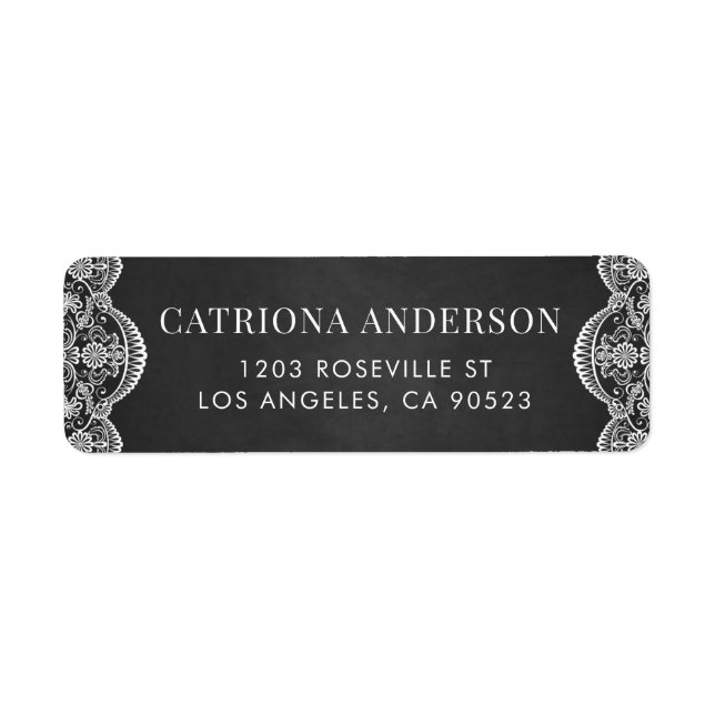 Rustic Chalkboard Botanique Brocade Lace Mariage (Devant)