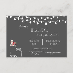 Rustic chalkboard bridal shower invitations