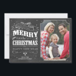 Rustic Chalkboard Christmas Photo Card<br><div class="desc">7x5 Rustic Chalkboard Christmas photo card. Customizable. Part of a collection.</div>