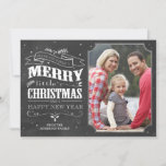 Rustic Chalkboard Christmas Photo Card<br><div class="desc">7x5 Rustic Chalkboard Christmas photo card. Customizable. Part of a collection.</div>