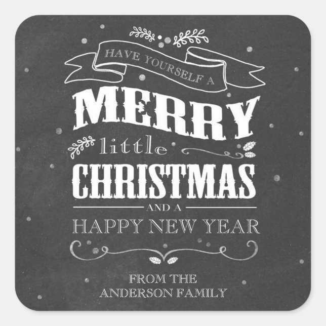 Rustic Chalkboard Christmas Sticker (Front)