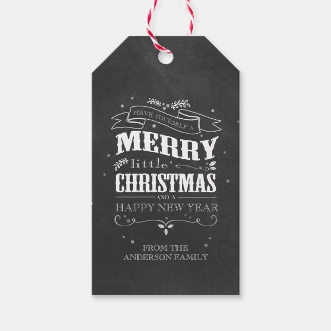 Rustic Chalkboard Christmas Tags (Front)