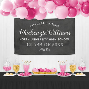 Rustic Chalkboard Congratulations Graduate Banner