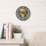 Rustic chalkboard custom family photo large clock<br><div class="desc">Rustic, chalkboard background,  wall clock with Roman numbers.
You can personalize and add your own photo and create a very personal and unique clock.</div>