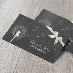 Rustic Chalkboard Dandelion Gift Certificates