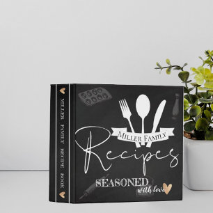 Rustic Chalkboard Family Recipe Kitchen Cookbook Binder