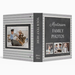 Rustic Chalkboard Galvanized Metal 4 Family Photos Binder