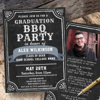 Rustic Chalkboard Graduation BBQ Party Photo