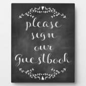 Rustic Chalkboard Guestbook Sign Plaque (Front)