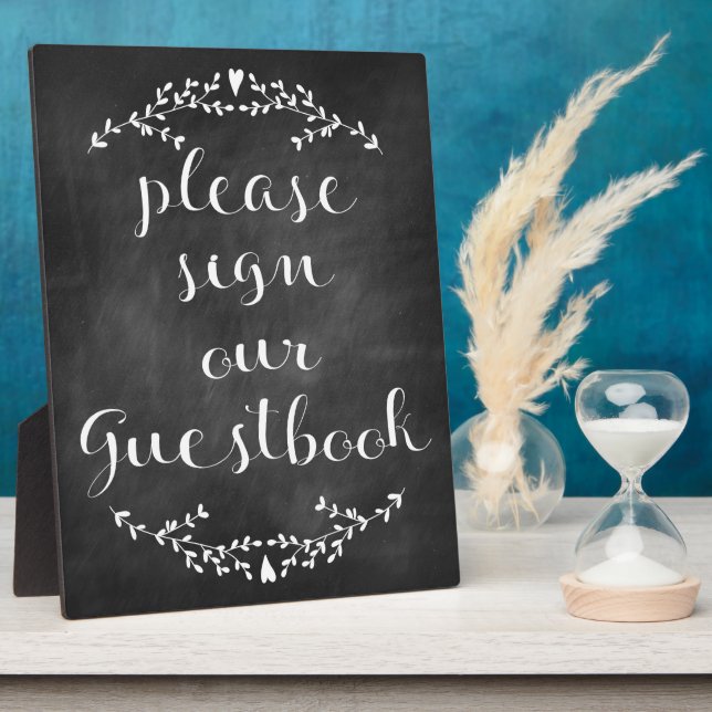 Rustic Chalkboard Guestbook Sign Plaque (Side)