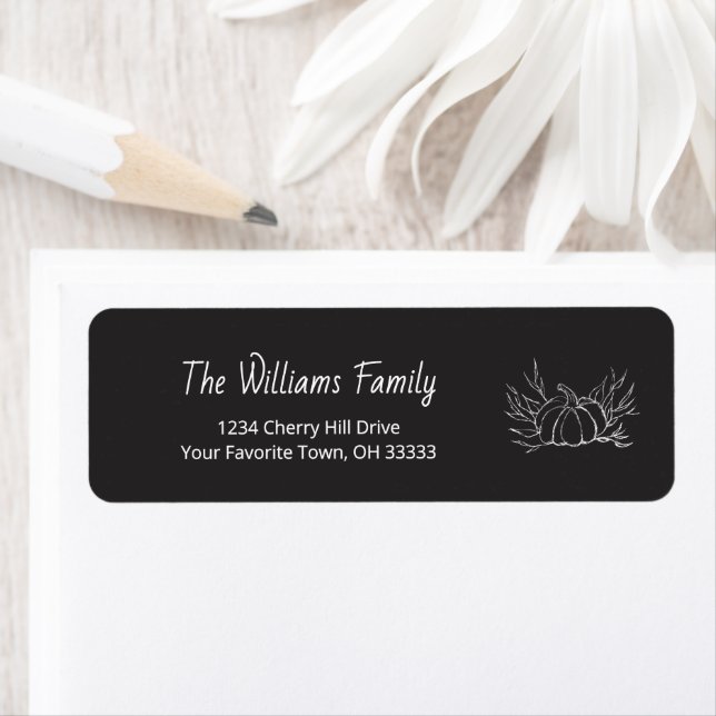  Rustic Chalkboard Halloween Fall Return Address (Insitu)