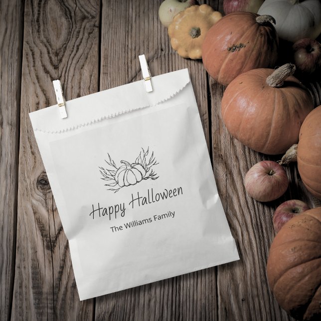 Rustic Chalkboard Halloween Party Simple Pumpkin  Favour Bag (Creator Uploaded)
