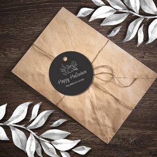 Rustic Chalkboard Halloween Party Simple Pumpkin  Favour Tags