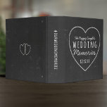 Rustic Chalkboard Heart Black Wedding Album Binder<br><div class="desc">Congratulations to The Happy Couple! Customize with your details and file all your important wedding memories in this. 

Please note this was designed on the 2" binder  - other sizes may alter the design elements. Send me a message if you'd like help with any adjustments</div>