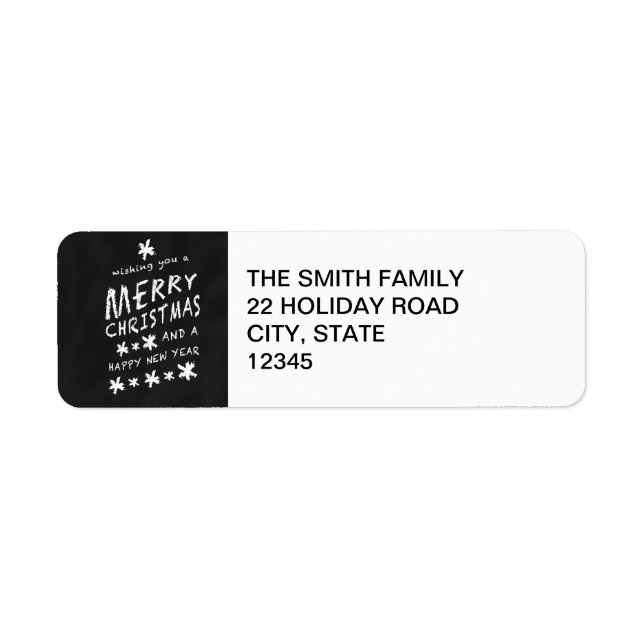 RUSTIC CHALKBOARD HOLIDAY ADDRESS LABEL (Front)