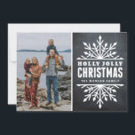 Rustic Chalkboard Holly Jolly Christmas Photo Card<br><div class="desc">Customizable rustic holiday photo card featuring chalkboard background and whimsical snowflakes. Similar items are available in my store.</div>