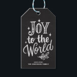 Rustic Chalkboard Joy To The World Christmas Carol Gift Tags<br><div class="desc">Joy to the world,  the Lord is come. Customizable holiday gift tag featuring hand-lettered Christmas carol with a faux chalkboard background. Personalize by adding names and messages. This rustic modern calligraphy Christmas gift tag is available in a variety of backgrounds.</div>