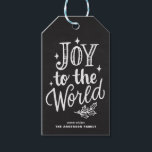 Rustic Chalkboard Joy To The World Christmas Carol Gift Tags<br><div class="desc">Joy to the world,  the Lord is come. Customizable holiday gift tag featuring hand-lettered Christmas carol with a faux chalkboard background. Personalize by adding names and messages. This rustic modern calligraphy Christmas gift tag is available in a variety of backgrounds.</div>