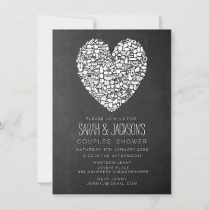 Rustic Chalkboard Kitchen Tea Bridal Shower Party Invitation