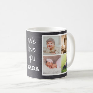 Rustic Chalkboard Love You Baba 8 Photo Collage Coffee Mug