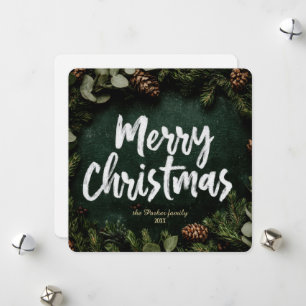 Rustic Chalkboard Merry Christmas Photo Card